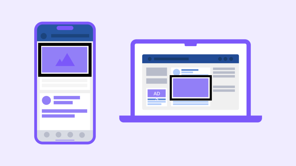 An infographic showing mobile and desktop ads. 